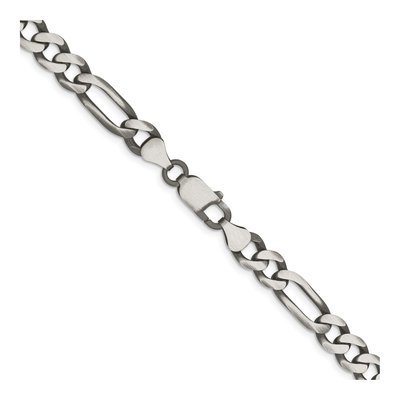 Sterling Silver 7.5mm Antiqued Figaro Chain – view 3