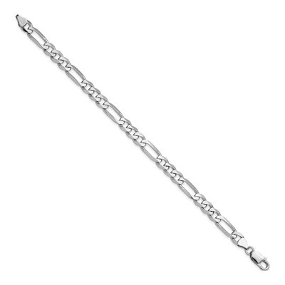 Sterling Silver 7.5mm Figaro Chain Bracelet – view 2
