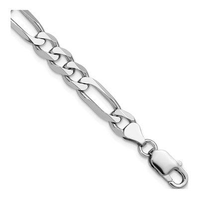 Sterling Silver 7.5mm Figaro Chain Bracelet