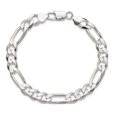 Sterling Silver 8mm Figaro Chain Bracelet – view 3