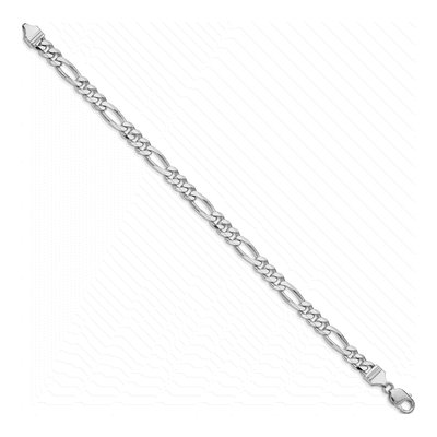 Sterling Silver 7.75mm Figaro Chain Bracelet – view 2