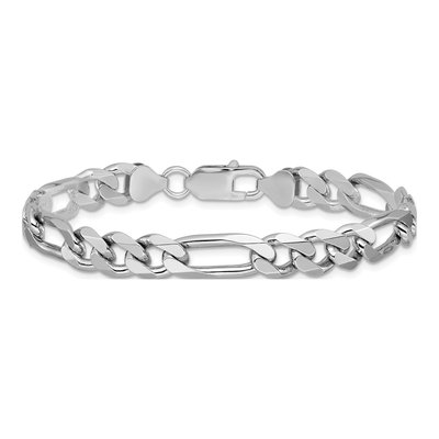 Sterling Silver 7.75mm Figaro Chain Bracelet – view 3