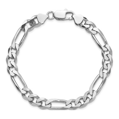 Sterling Silver 7.75mm Figaro Chain Bracelet – view 4