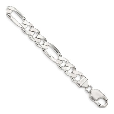 Sterling Silver 9mm Figaro Chain Bracelet
