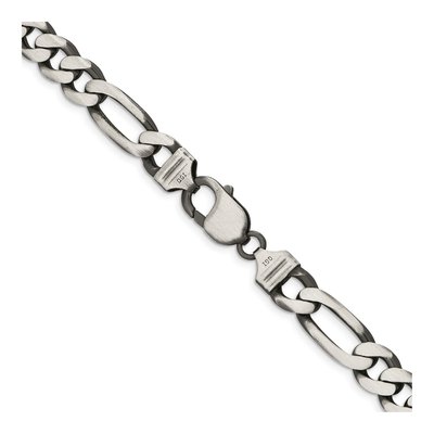 Sterling Silver 9mm Antiqued Figaro Chain – view 3