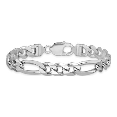 Sterling Silver 9mm Figaro Chain Bracelet – view 3