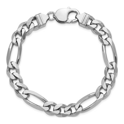Sterling Silver 9mm Figaro Chain Bracelet – view 4