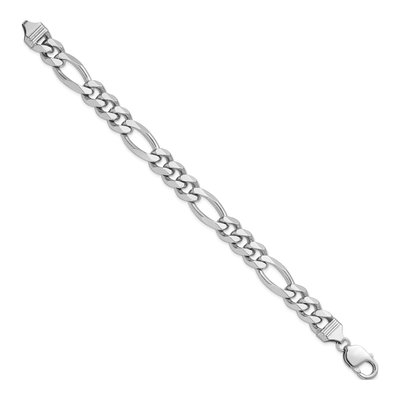 Sterling Silver 10.2mm Figaro Chain Bracelet – view 2