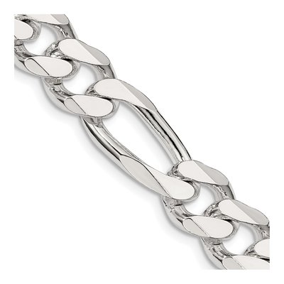 Sterling Silver 10.75mm 24-Inch Figaro Chain