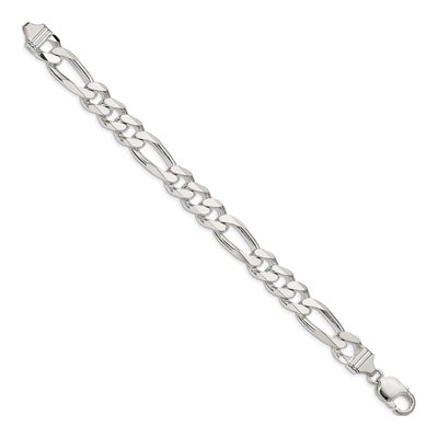 Sterling Silver 10.75mm Figaro Chain Bracelet – view 2
