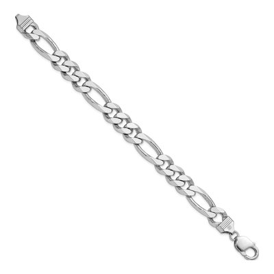 Sterling Silver 10.75mm Figaro Chain Bracelet – view 2