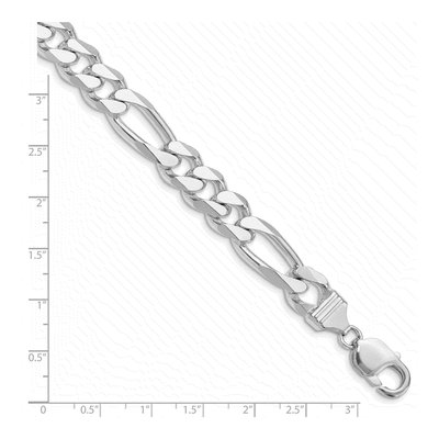 Sterling Silver 10.75mm Figaro Chain Bracelet – view 3