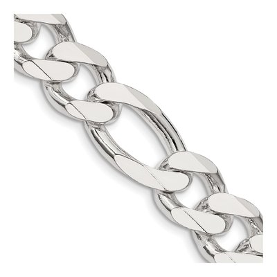Sterling Silver 13.5mm Figaro Chain