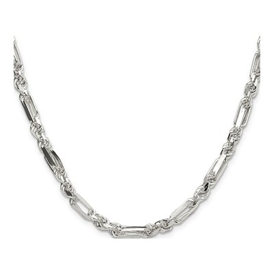 Sterling Silver 4.75mm Diamond-Cut Figarope Chain – view 2