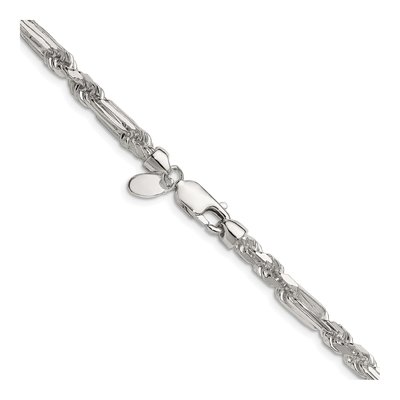 Sterling Silver 4.75mm Diamond-Cut Figarope Chain – view 3