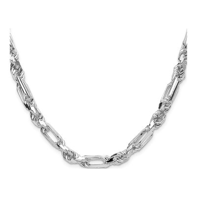 Sterling Silver 7mm Diamond-Cut Figarope Chain – view 2