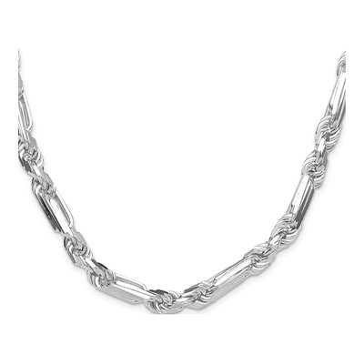 Sterling Silver 8mm Diamond-Cut Figarope Chain – view 2