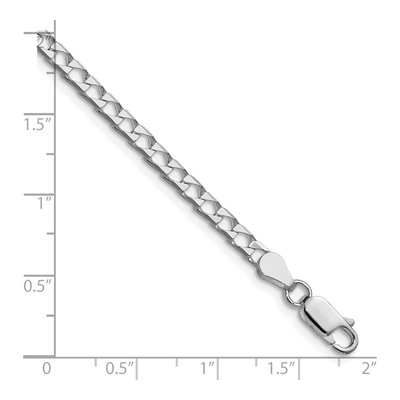 Sterling Silver 3.25mm Diamond-Cut Square Curb Chain Bracelet – view 2