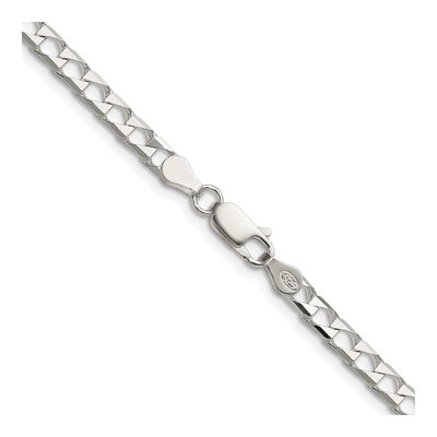 Sterling Silver 4mm Diamond-Cut Square Curb Chain – view 3