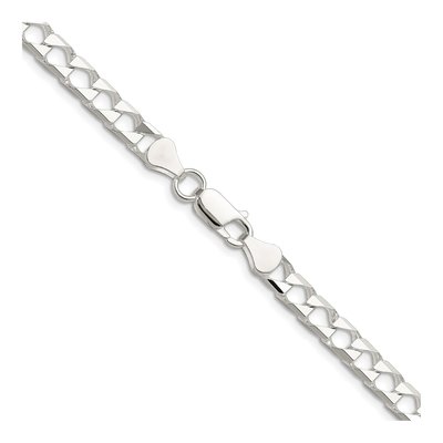 Sterling Silver 5.75mm Diamond-Cut Square Curb Chain – view 3