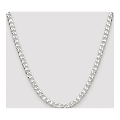 Sterling Silver 5.75mm Diamond-Cut Square Curb Chain – view 4