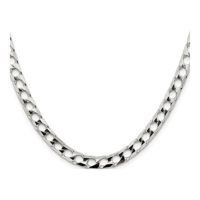 Sterling Silver 6.25mm Diamond-Cut Square Curb Chain – view 2