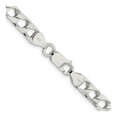 Sterling Silver 6.25mm Diamond-Cut Square Curb Chain – view 3