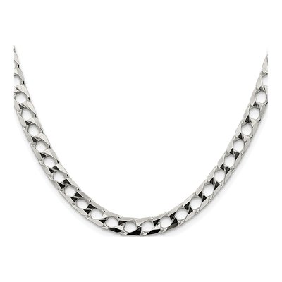 Sterling Silver 6.25mm Diamond-Cut Square Curb Chain – view 2