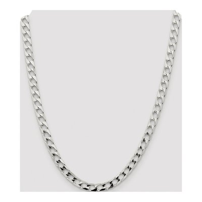 Sterling Silver 6.25mm Diamond-Cut Square Curb Chain – view 4