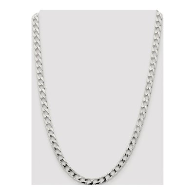 Sterling Silver 6.25mm Diamond-Cut Square Curb Chain – view 4