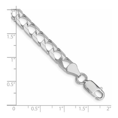 Sterling Silver 6.25mm Diamond-Cut Square Curb Chain Bracelet – view 3