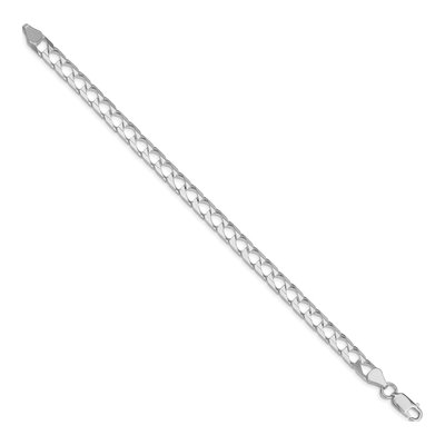 Sterling Silver 6.25mm Diamond-Cut Square Curb Chain Bracelet – view 2