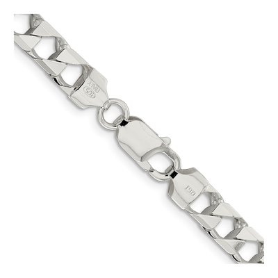 Sterling Silver 7.2mm Diamond-Cut Square Curb Chain – view 3