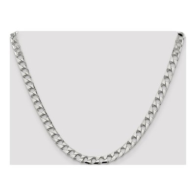Sterling Silver 7.2mm Diamond-Cut Square Curb Chain – view 4
