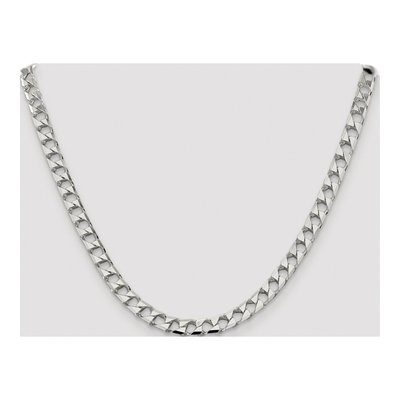 Sterling Silver 7.2mm Diamond-Cut Square Curb Chain – view 4