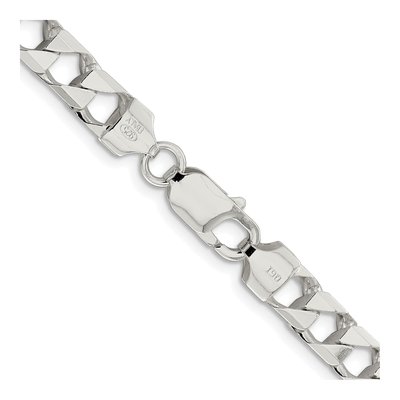 Sterling Silver 7.2mm Diamond-Cut Square Curb Chain – view 3