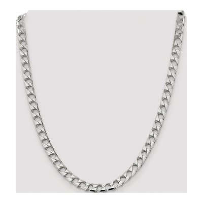 Sterling Silver 7.2mm Diamond-Cut Square Curb Chain – view 4