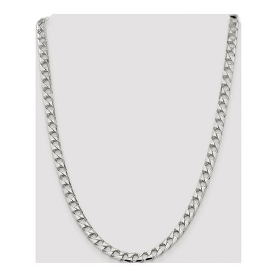 Sterling Silver 7.2mm Diamond-Cut Square Curb Chain – view 4
