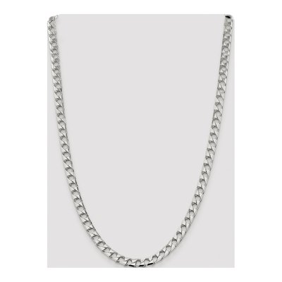 Sterling Silver 7.2mm Diamond-Cut Square Curb Chain – view 4