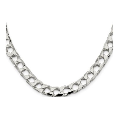Sterling Silver 8.6mm Diamond-Cut Square Curb Chain – view 2