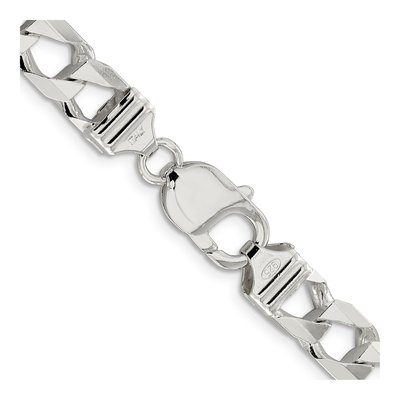 Sterling Silver 8.6mm Diamond-Cut Square Curb Chain – view 3