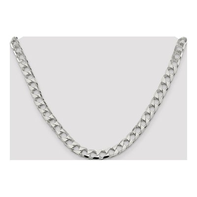 Sterling Silver 8.6mm Diamond-Cut Square Curb Chain – view 4