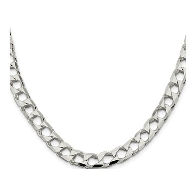Sterling Silver 8.6mm Diamond-Cut Square Curb Chain – view 2