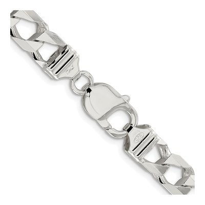Sterling Silver 8.6mm Diamond-Cut Square Curb Chain – view 3