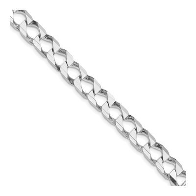 Sterling Silver 8.6mm Diamond-Cut Square Curb Chain