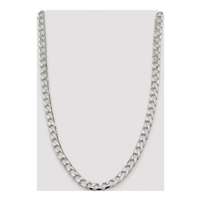 Sterling Silver 8.6mm Diamond-Cut Square Curb Chain – view 4