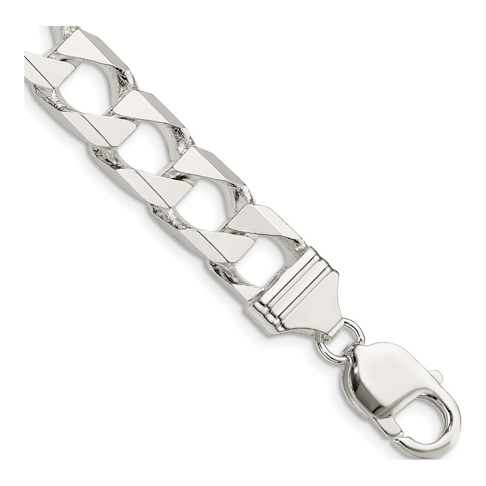 Sterling Silver Diamond-Cut Curb Bracelet, Italy