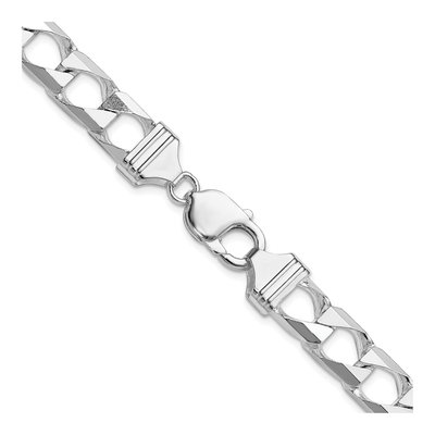 Sterling Silver 10.3mm Diamond-Cut Square Curb Chain – view 3
