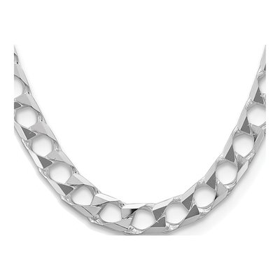 Sterling Silver 10.3mm Diamond-Cut Square Curb Chain – view 2