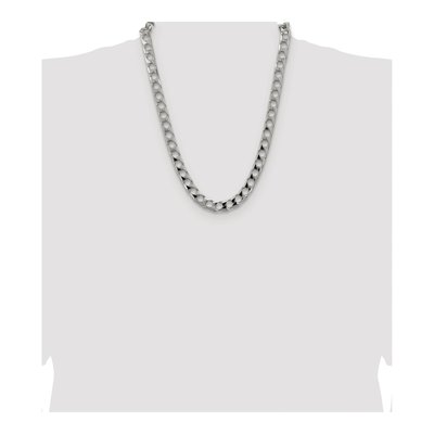 Sterling Silver 10.3mm Diamond-Cut Square Curb Chain – view 4